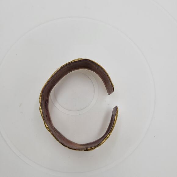 Cuff Bracelet Red Gold Handmade Copper & Brass Bangle Statement Bracelet - Picture 3 of 13